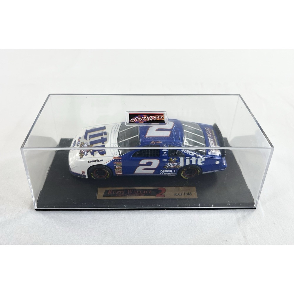 Vintage Rusty Wallace #2 Miller Lite NASCAR 1:43 Scale Mirror Image Diecast Case
